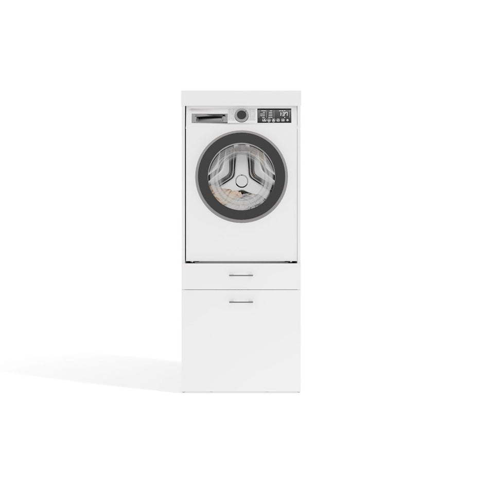 Wasmachine Wasdroger Kast Wit | 2 Lades